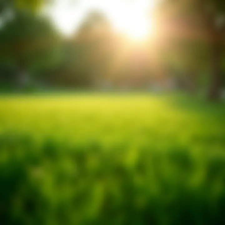 A thriving lawn showcasing lush green grass under sunlight