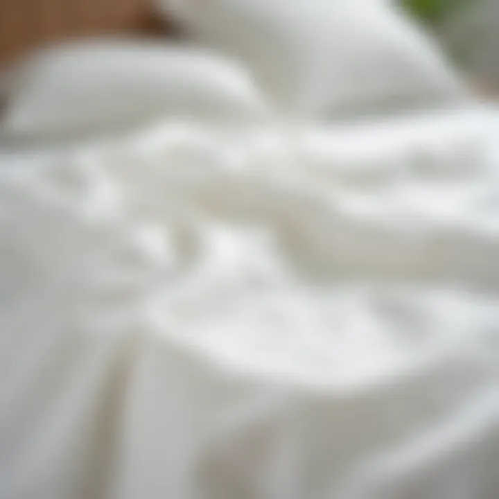 Close-up of thread count on cotton fabric