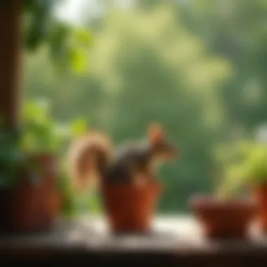 Natural deterrents for squirrels around flower pots