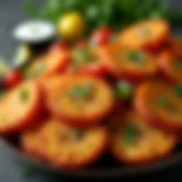 Colorful array of air-fried vegetables