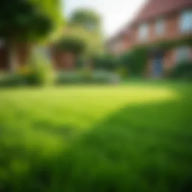 Healthy grass growth in a garden