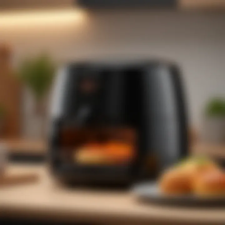 Compact air fryer oven showcasing sleek design