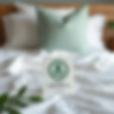 Certification labels indicating eco-friendly bedding products