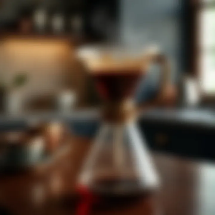 Elegant siphon coffee maker showcasing intricate design