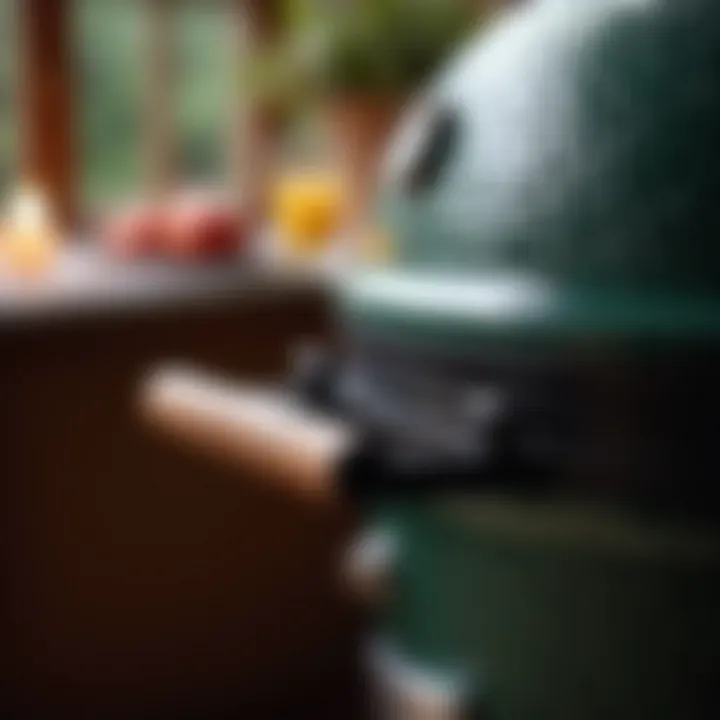 Close-up of Kamado Joe grill features and details