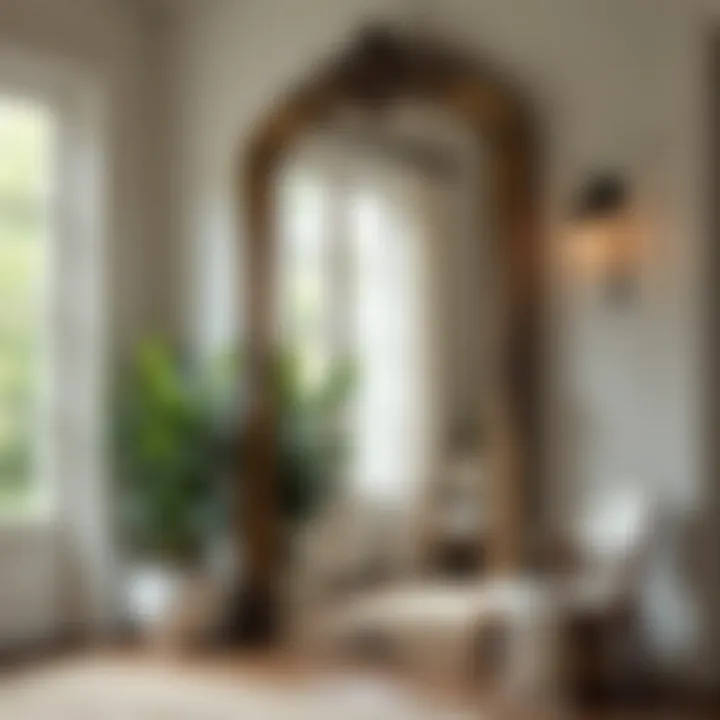 Charming vintage mirror adding character to an entryway