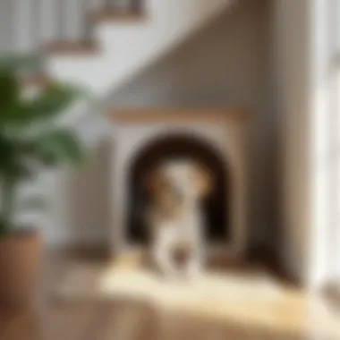Modern Design Under Stairs Dog House Stylish under-the-stairs dog house with modern design elements