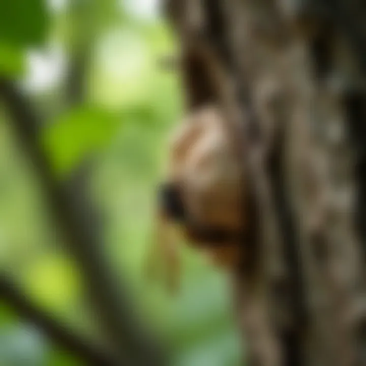 Hornet nest identified in a tree