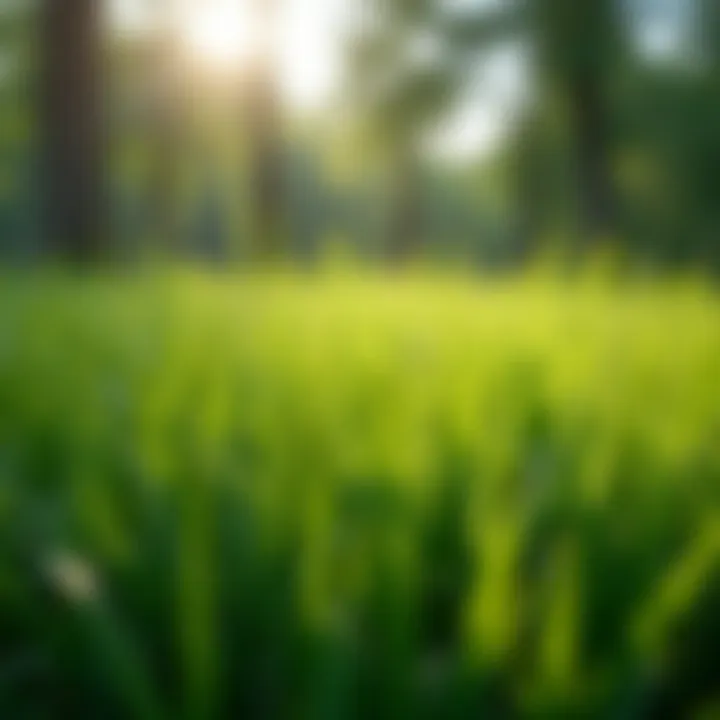 Diverse types of grass in a landscape