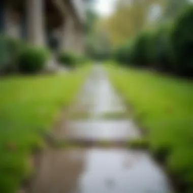 Clean, moss-free sidewalk after treatment