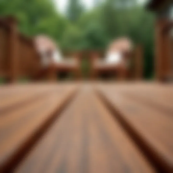 A beautifully restored wooden deck showcasing rich colors and texture.