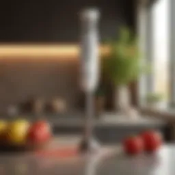 A sleek and modern professional stick blender showcasing its design features