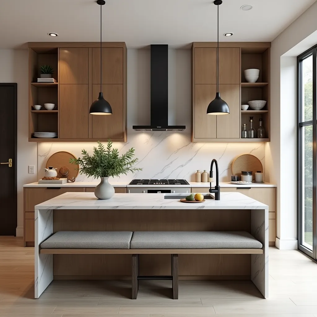 Small Kitchen Island Design with Bench Seating Guide